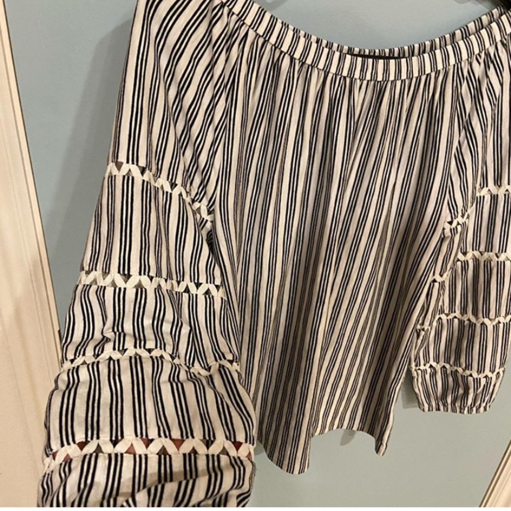 Striped off the shoulder top